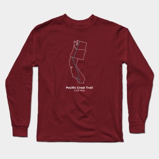 Pacific Crest Trail, National Scenic Trail Route Map Long Sleeve T-Shirt